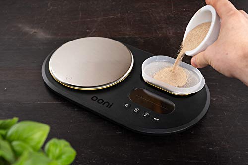 Ooni scales speed up pizza prep by weighing multiple ingredients for dough.