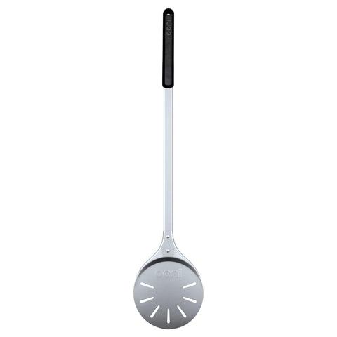 Ooni Pizza Turning Peel with 7-inch aluminium perforated blade slides under pizza for a crisp base.