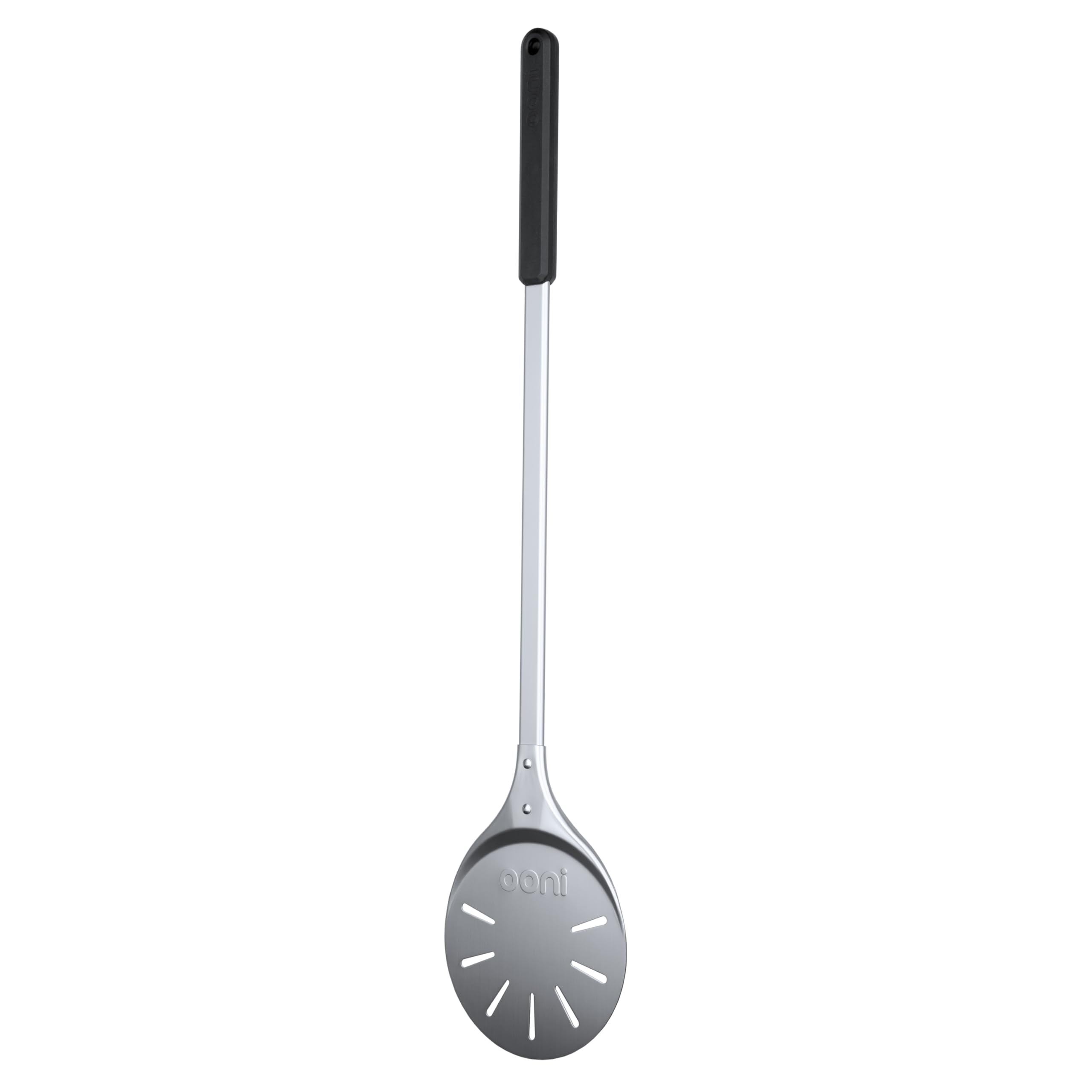 Ooni turning peel anodised surface provides smooth, non-stick sliding under hot pizzas.