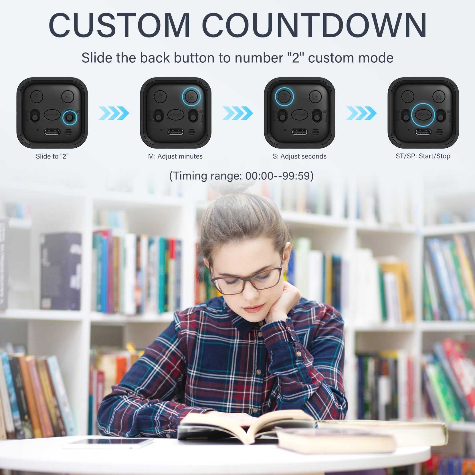 OORAII digital timer with customizable modes for countdown or stopwatch