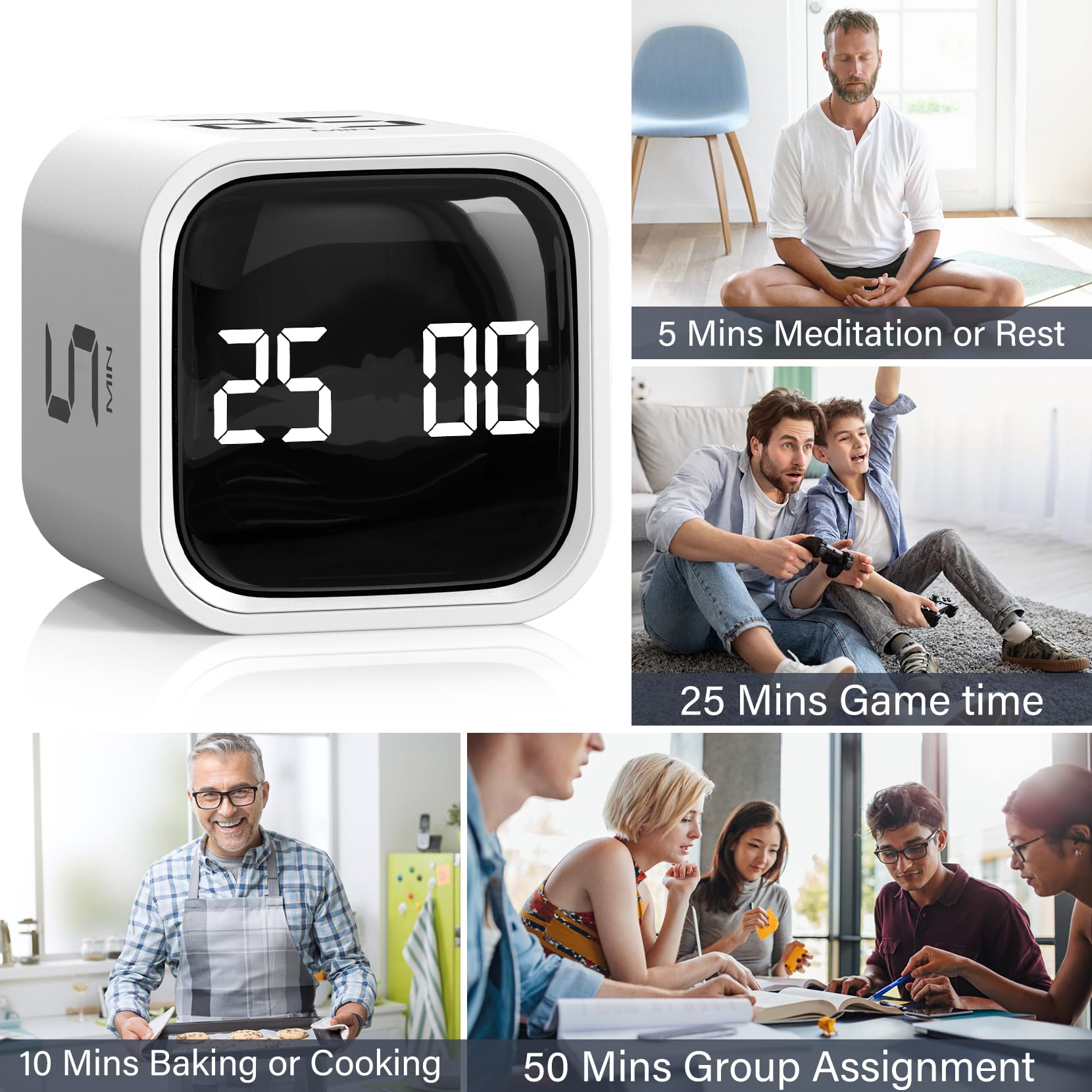 OORAII cube timer makes routines tangible with tactile flipping action