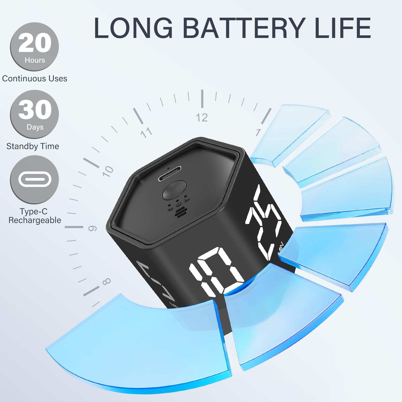 OORAII timer 30-minute preset for longer work sessions.