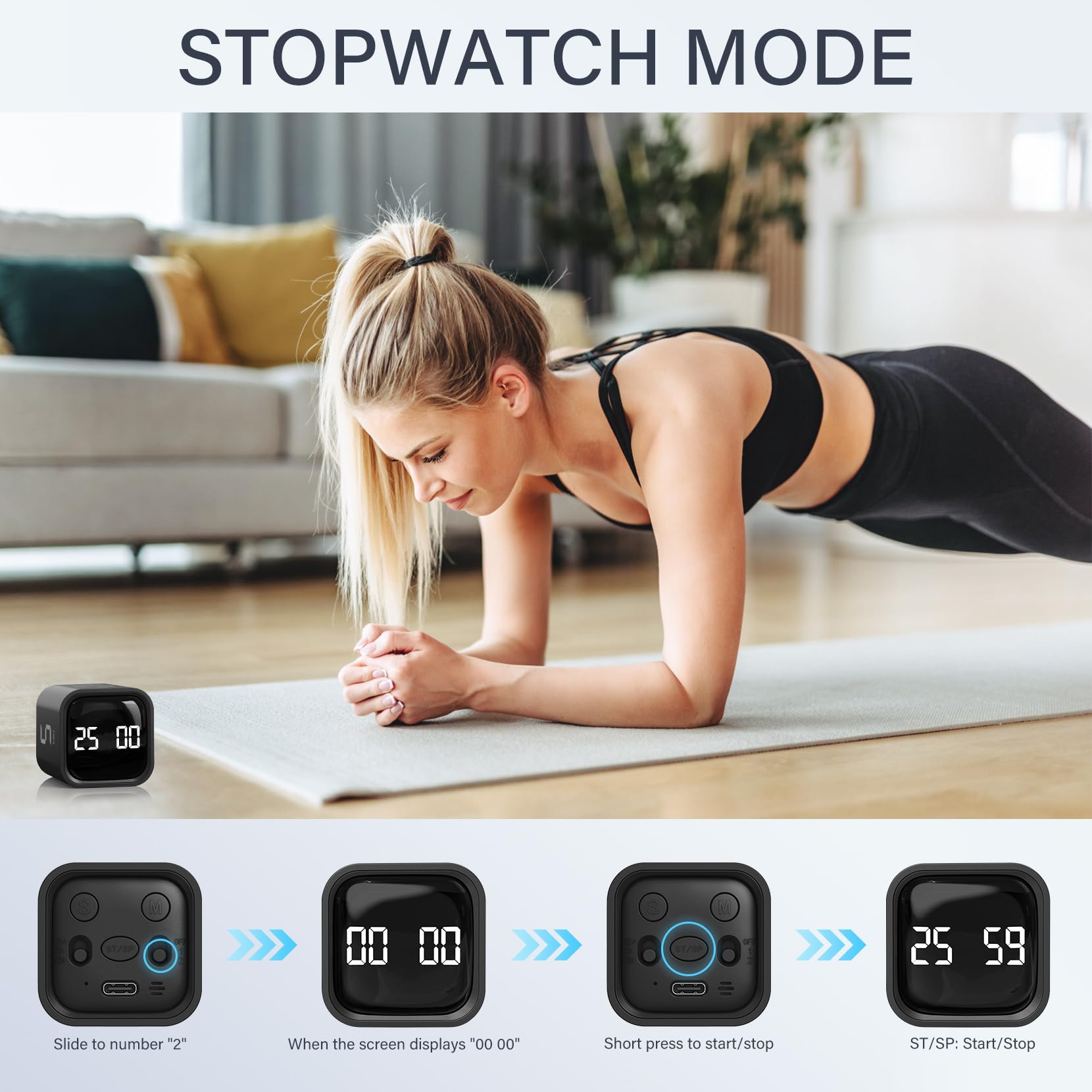 OORAII timer with silent, high, and low volume levels at your desk