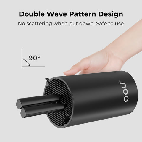 OOU knives stay accessible even when tipped thanks to secure slots.