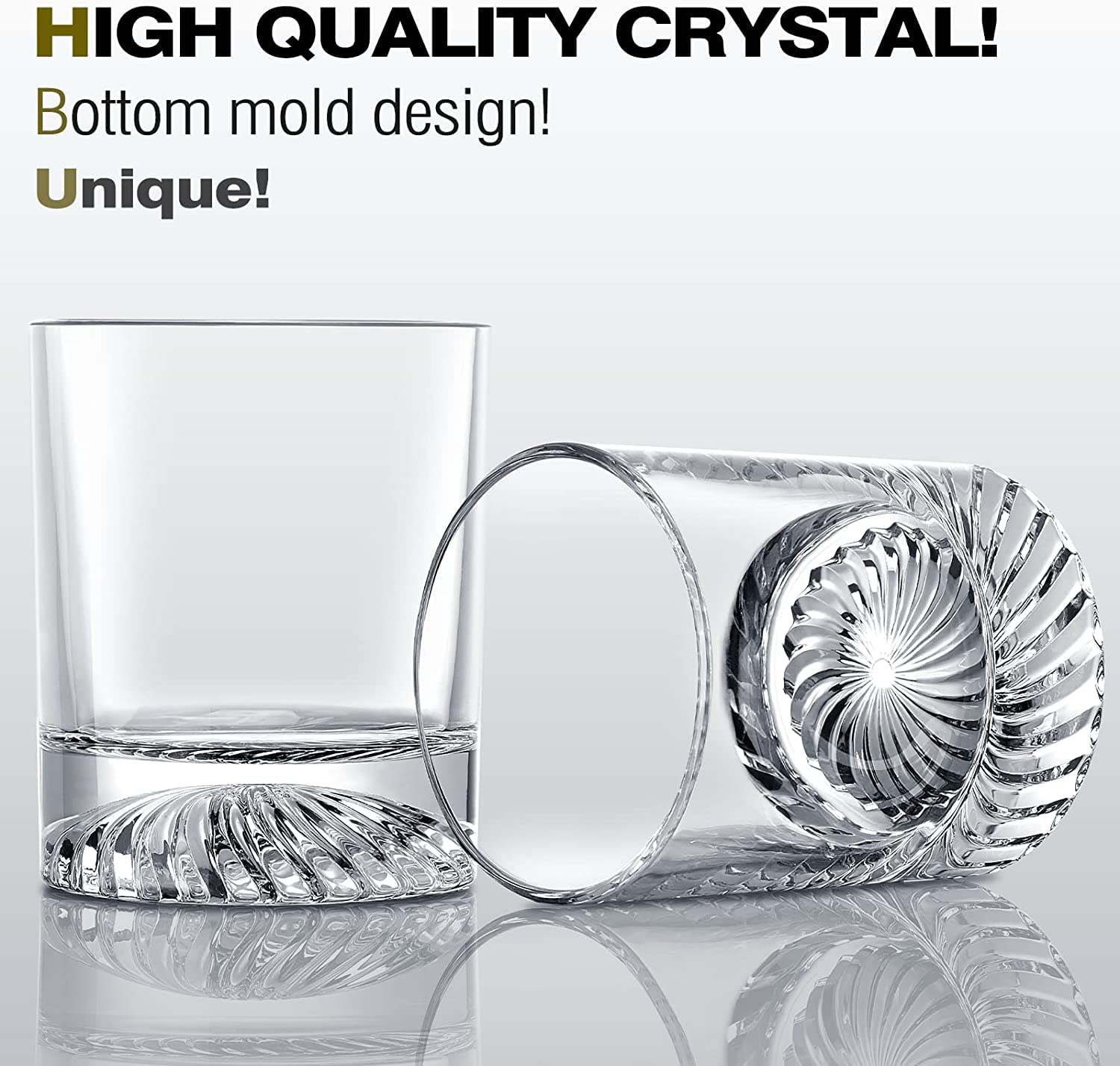 OPAYLY old fashioned glass with sturdy base and comfortable grip.
