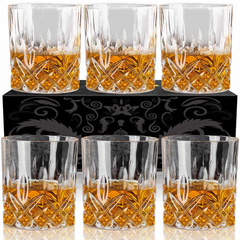 OPAYLY whiskey glasses set 6 in lead-free crystal for elegant entertaining.
