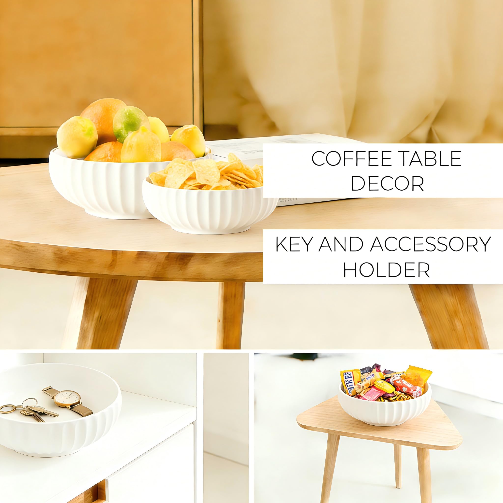 Opeikla ribbed grip design bowl provides secure handling during serving