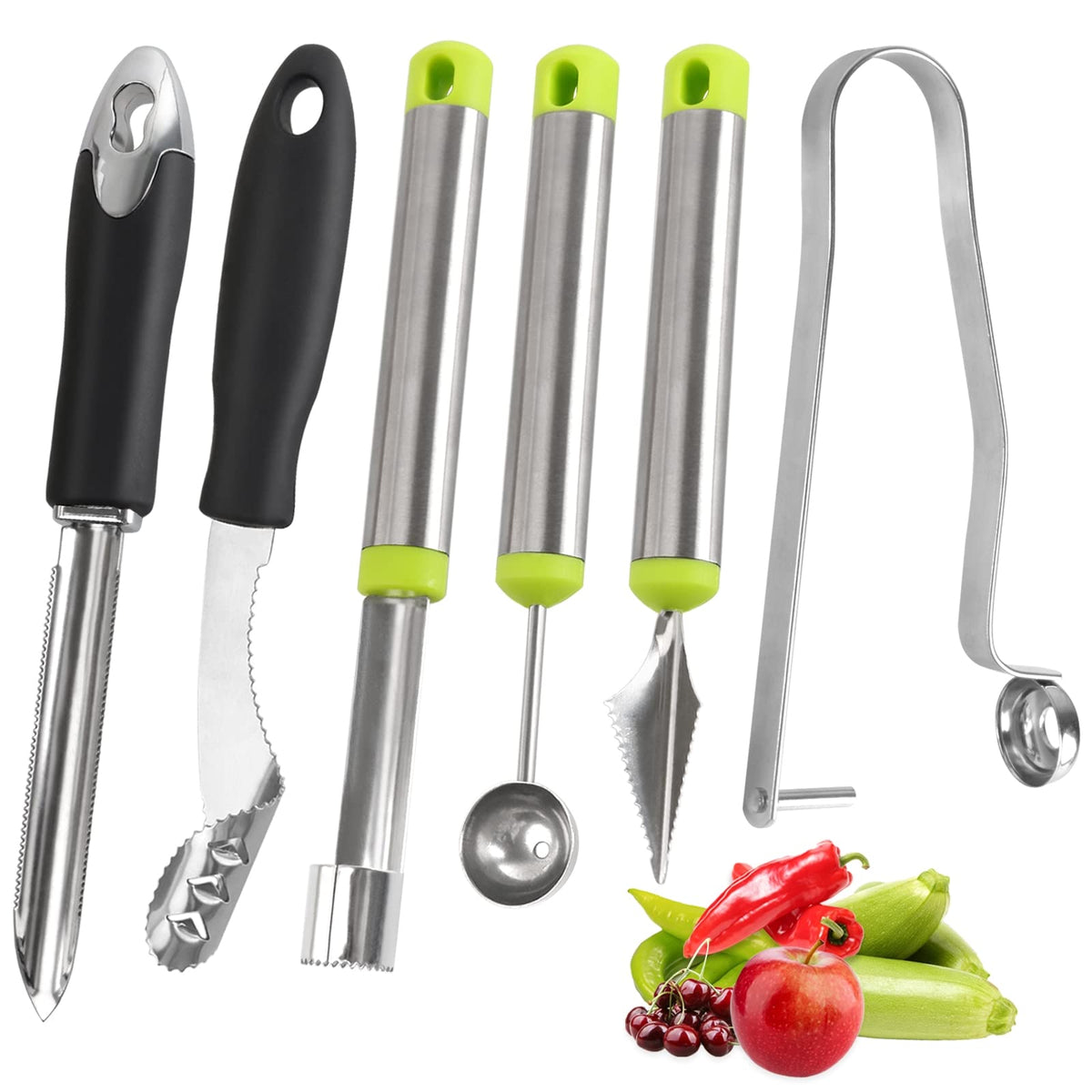 Openfly vegetable corer set for versatile kitchen prep and peppers, apples, and more