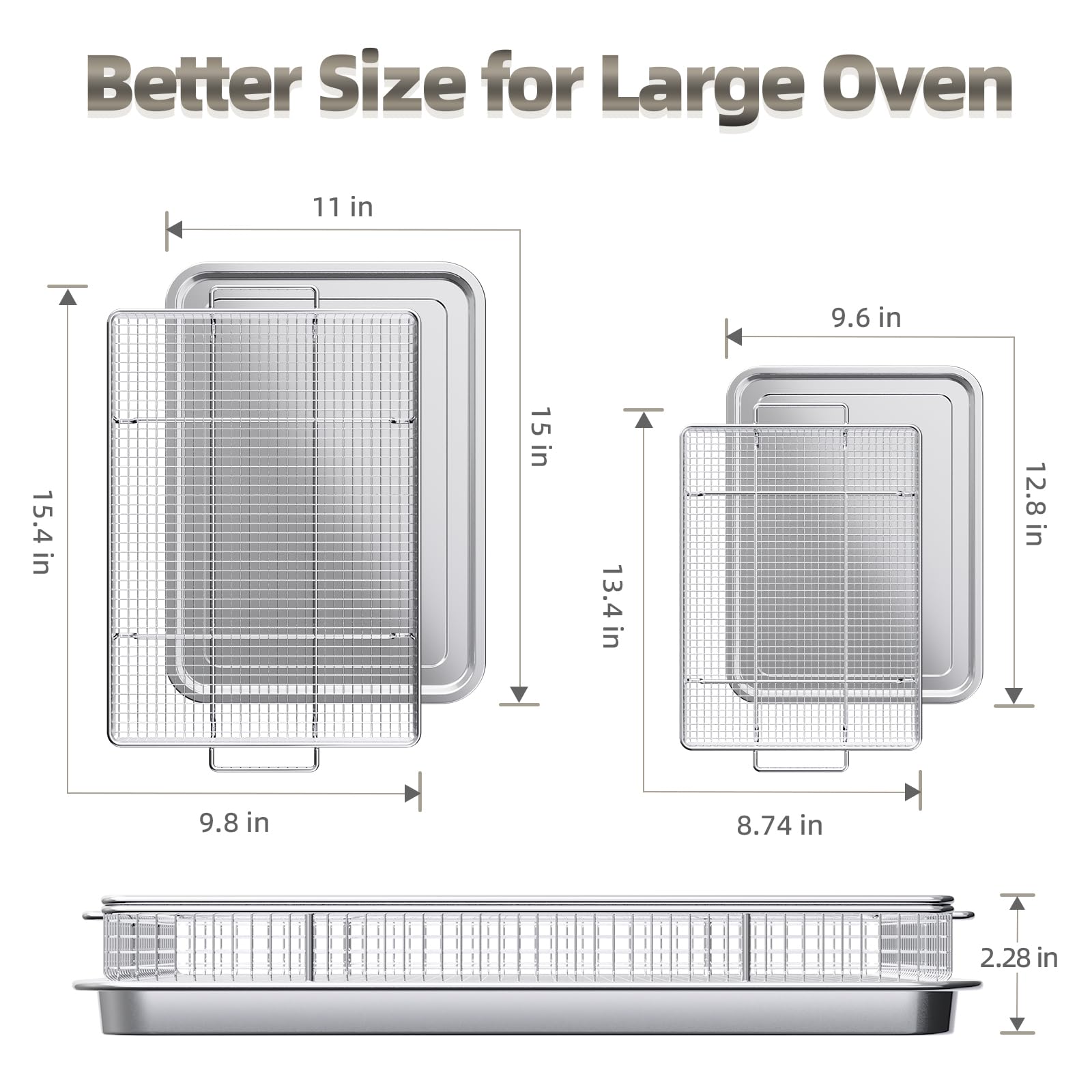 OPENICE air fryer tray underneath catches grease for easy oven cleanup.