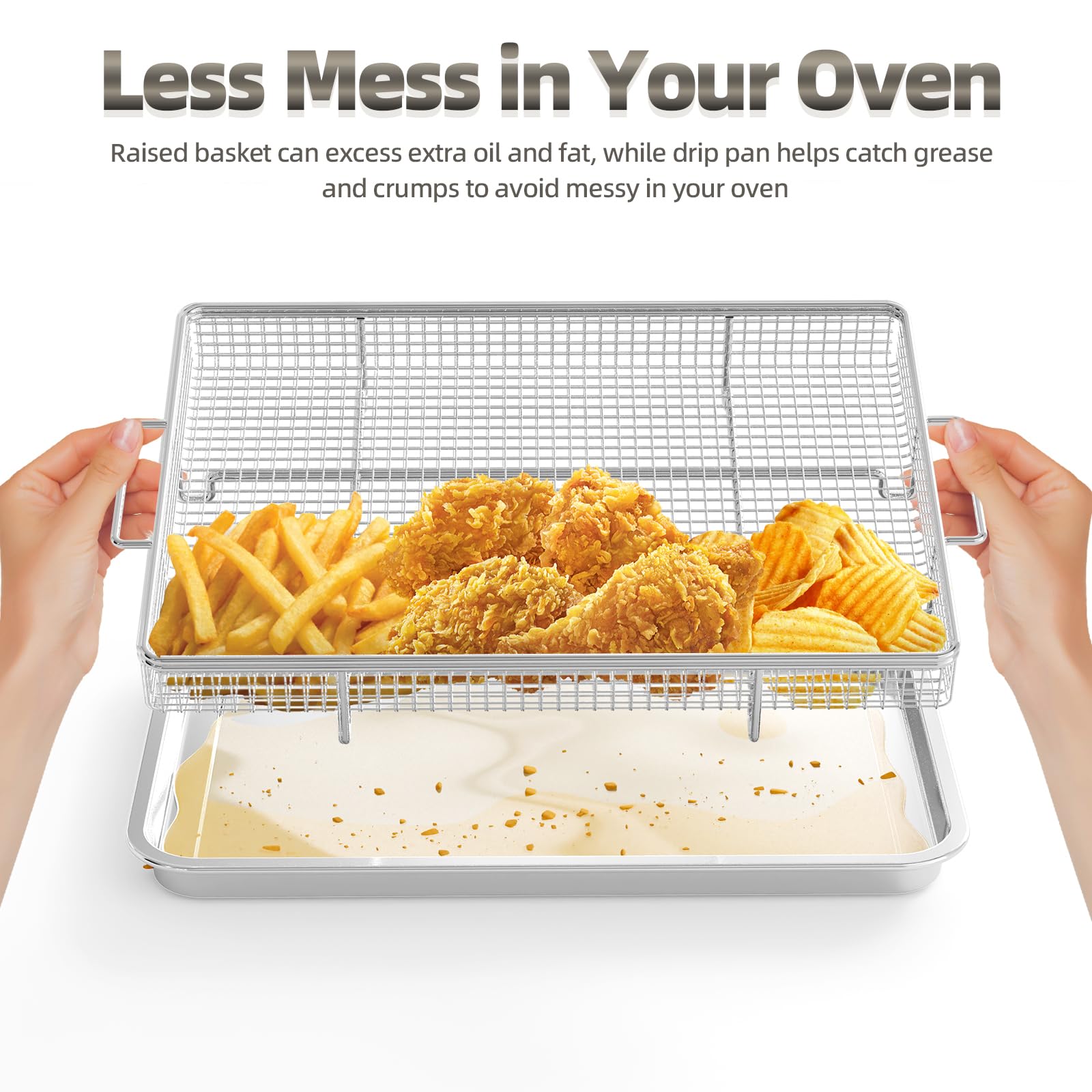 OPENICE crisper tray promotes crispy results with minimal oil.