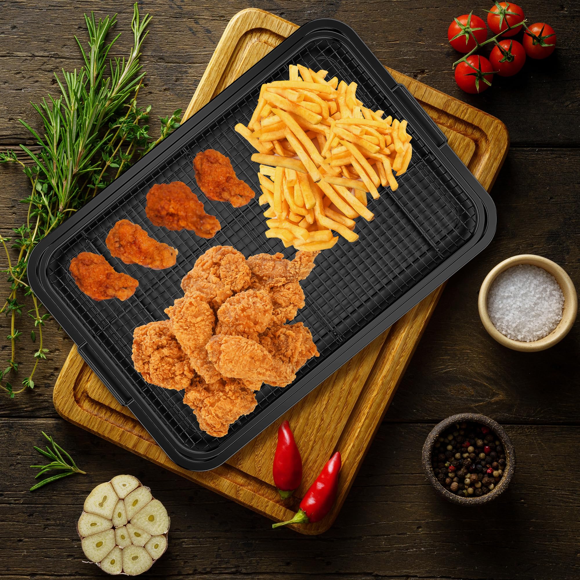 OPENICE dishwasher-safe tray catches crumbs from below.