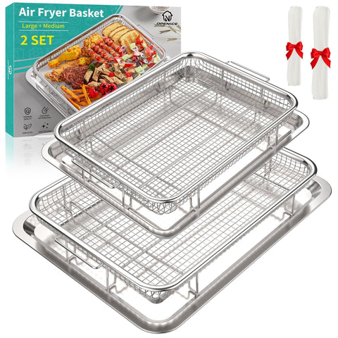 OPENICE large air fryer basket setup for versatile oven crisping and quick meals.