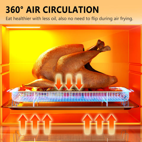 OPENICE large air fryer tray highlights oil-drip design for healthier meals.