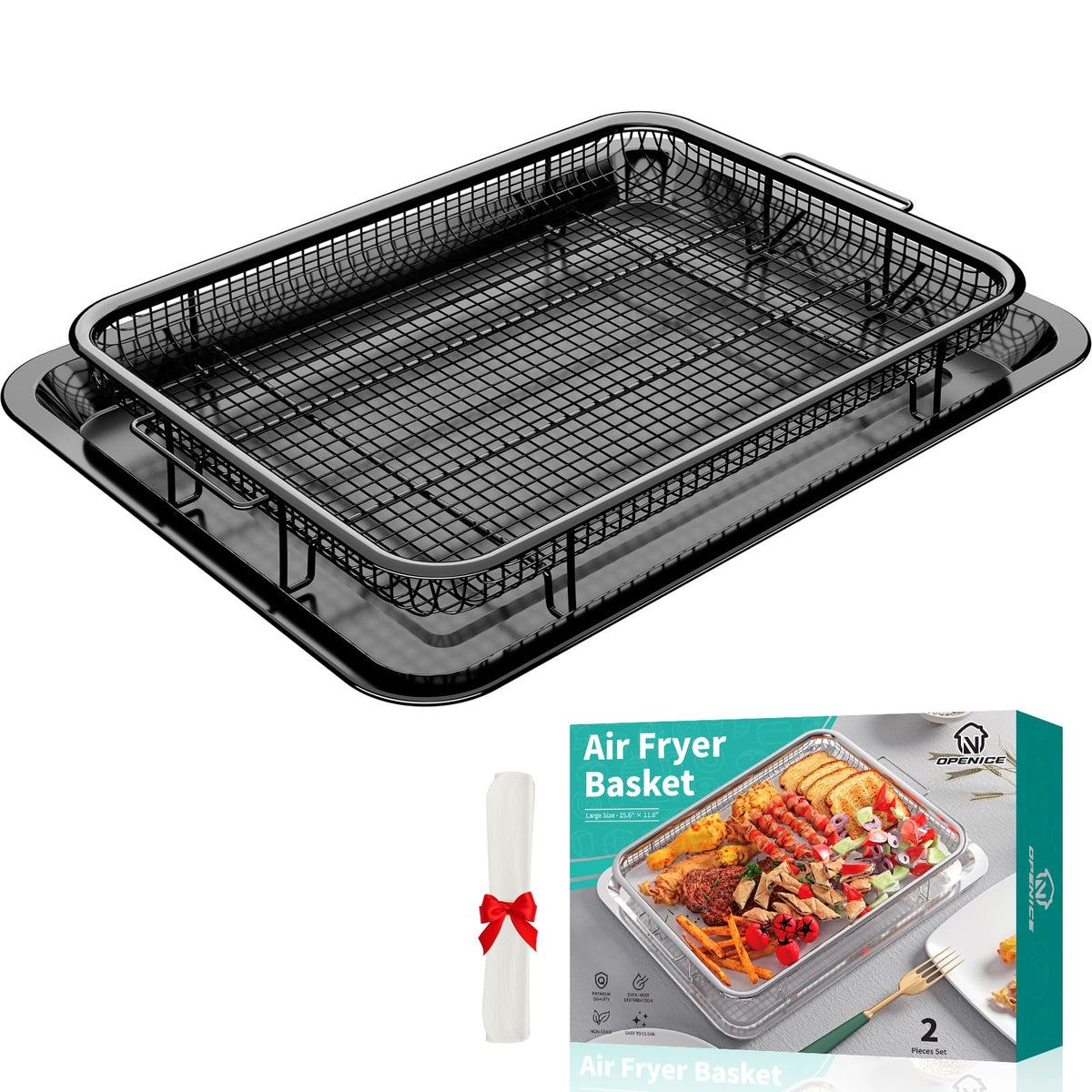 OPENICE large oven air fryer basket for family meals and bigger batches