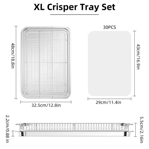 OPENICE stainless steel basket with 360-degree heat circulation for even browning