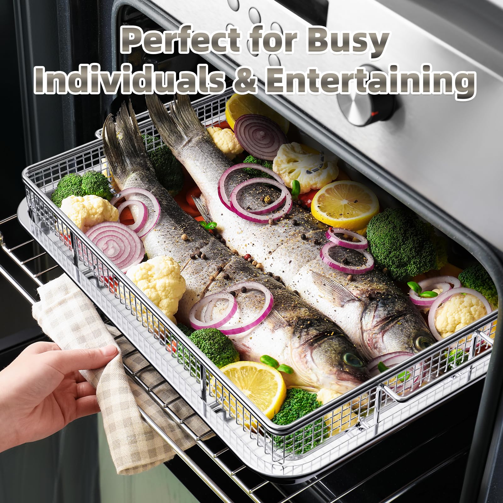 OPENICE two-set configuration lets you cook multiple foods at once.