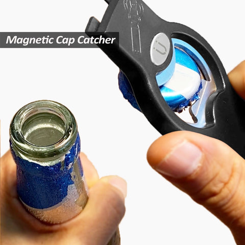 OPENPRO cap-catcher magnets collect bottle caps neatly away from the work area.