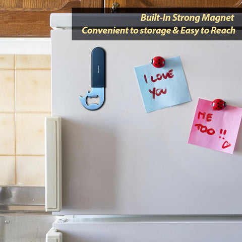 OPENPRO fridge magnet storage keeps opener within reach