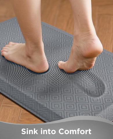 Ophanie anti-fatigue mat grey edge bevel shows secure stability