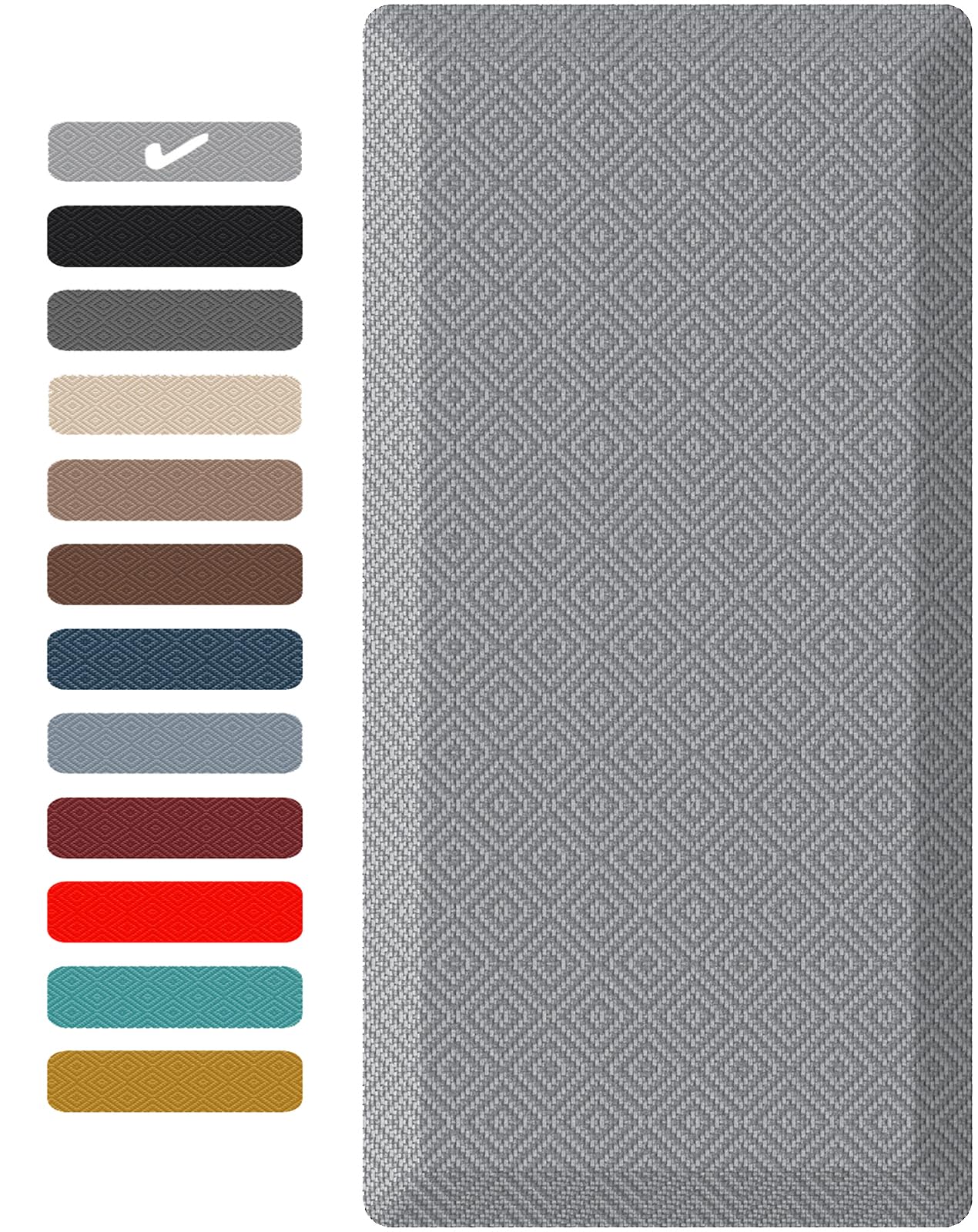Ophanie anti-fatigue kitchen mat grey top view for standing comfort