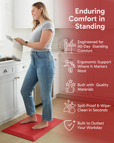 Ophanie mat's slip-resistant backing keeps it in place on dry floors