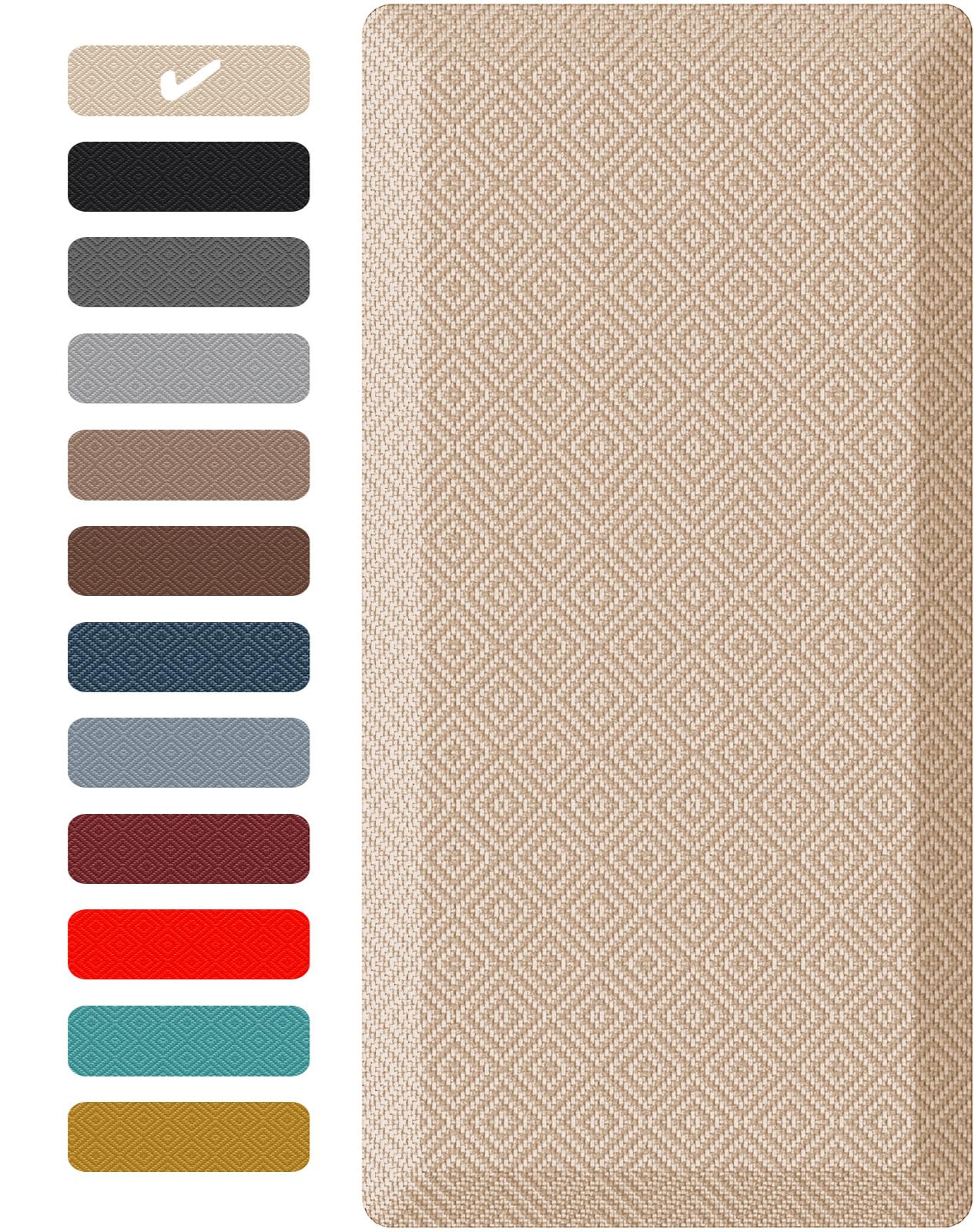 Ophanie kitchen mat with 0.75-inch cushion for comfortable standing at the prep area.