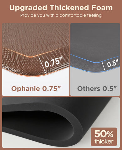 Ophanie kitchen mat beveled edge reduces trip risk during movement.