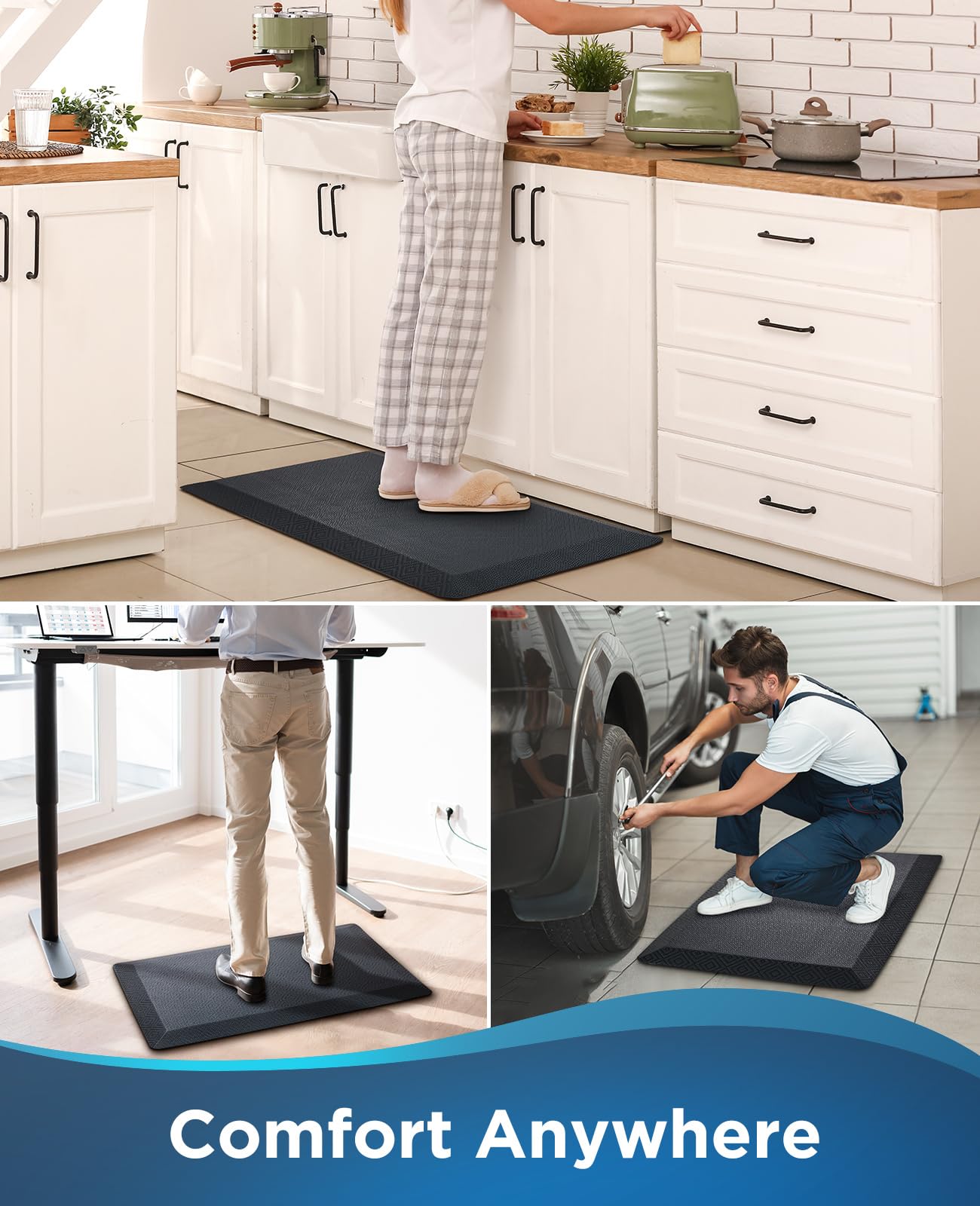 Ophanie kitchen mat black design suits modern kitchens and homes.
