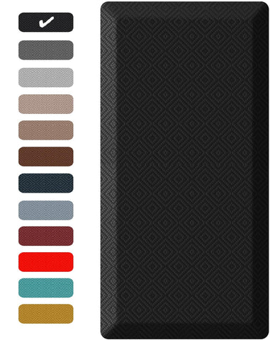 Ophanie kitchen mat close-up cushion highlights 0.75-inch thickness for comfortable standing.