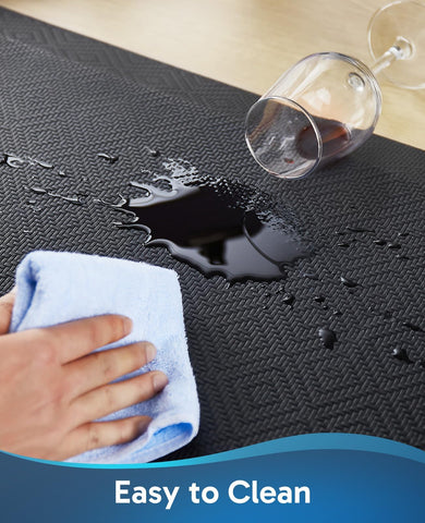 Ophanie kitchen mat on office desk scene illustrates versatile standing comfort.