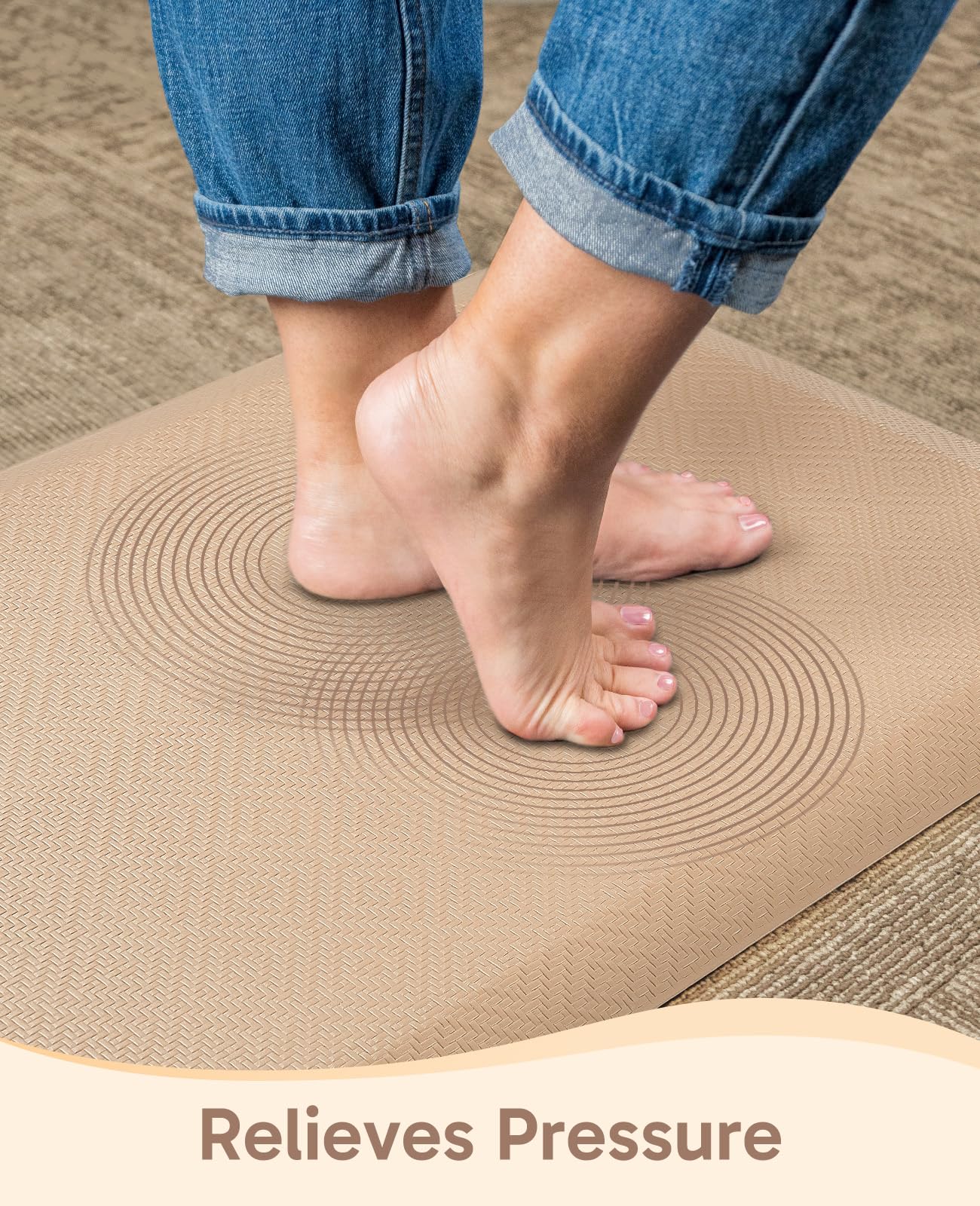 Ophanie mat with soft PVC leather top for a durable, easy-care surface.