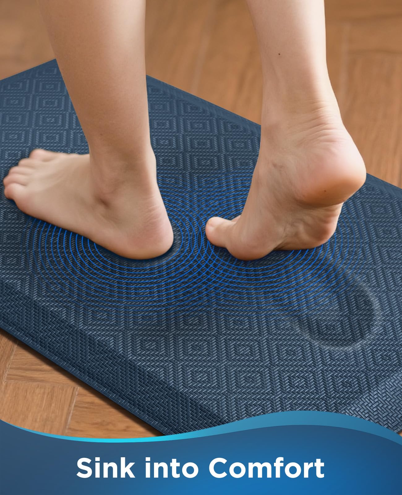 Ophanie kitchen mat waterproof surface protects floors during spills.