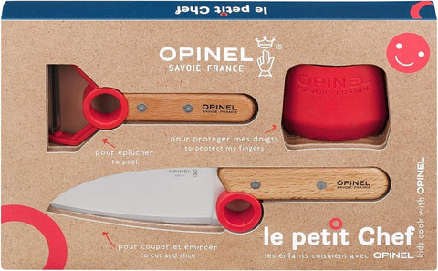 Opinel Le Petit Chef rounded-tip knife showcases a safe, supervised cooking experience for kids.