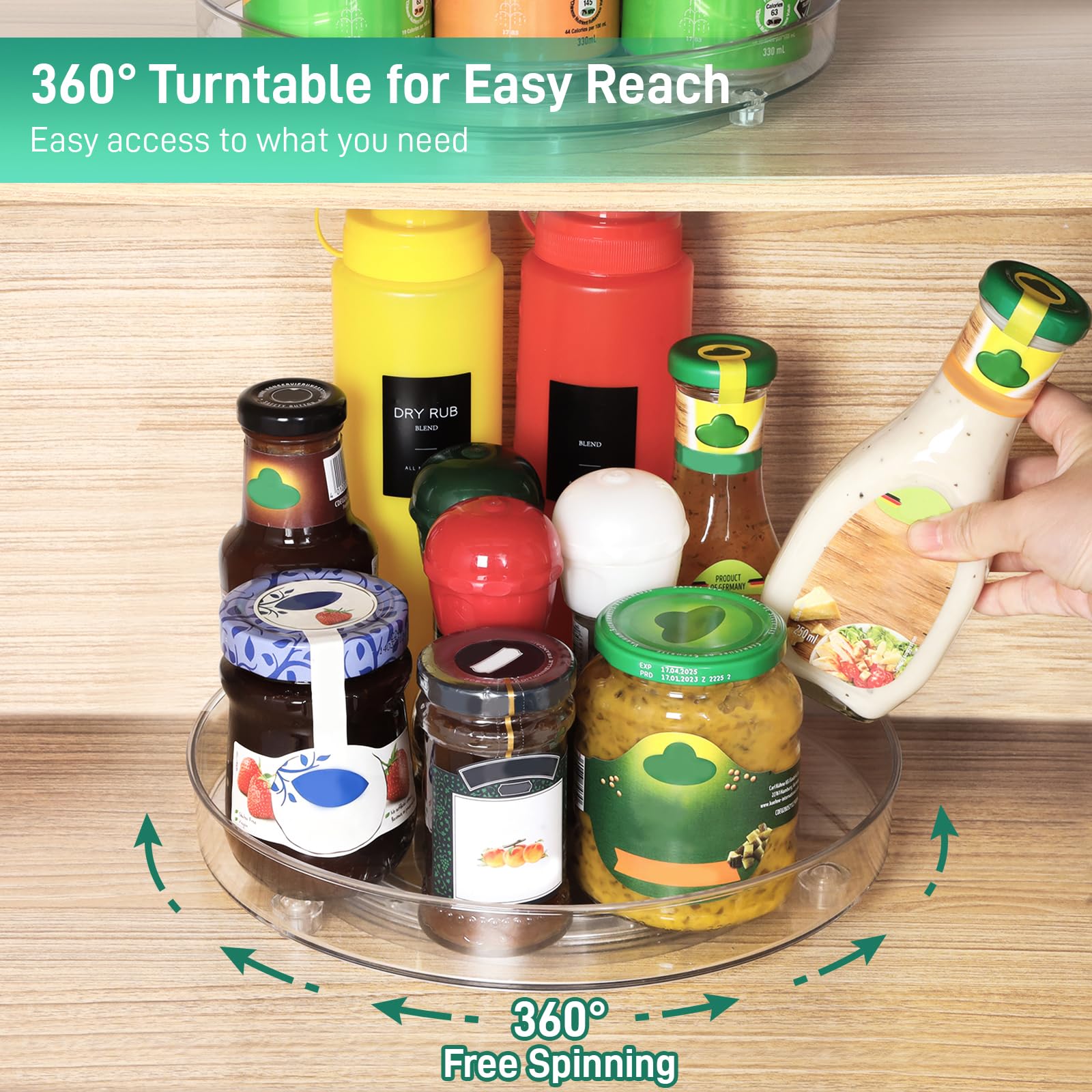 Optish organizer for bottles and spices keeps cabinets organized and content visible