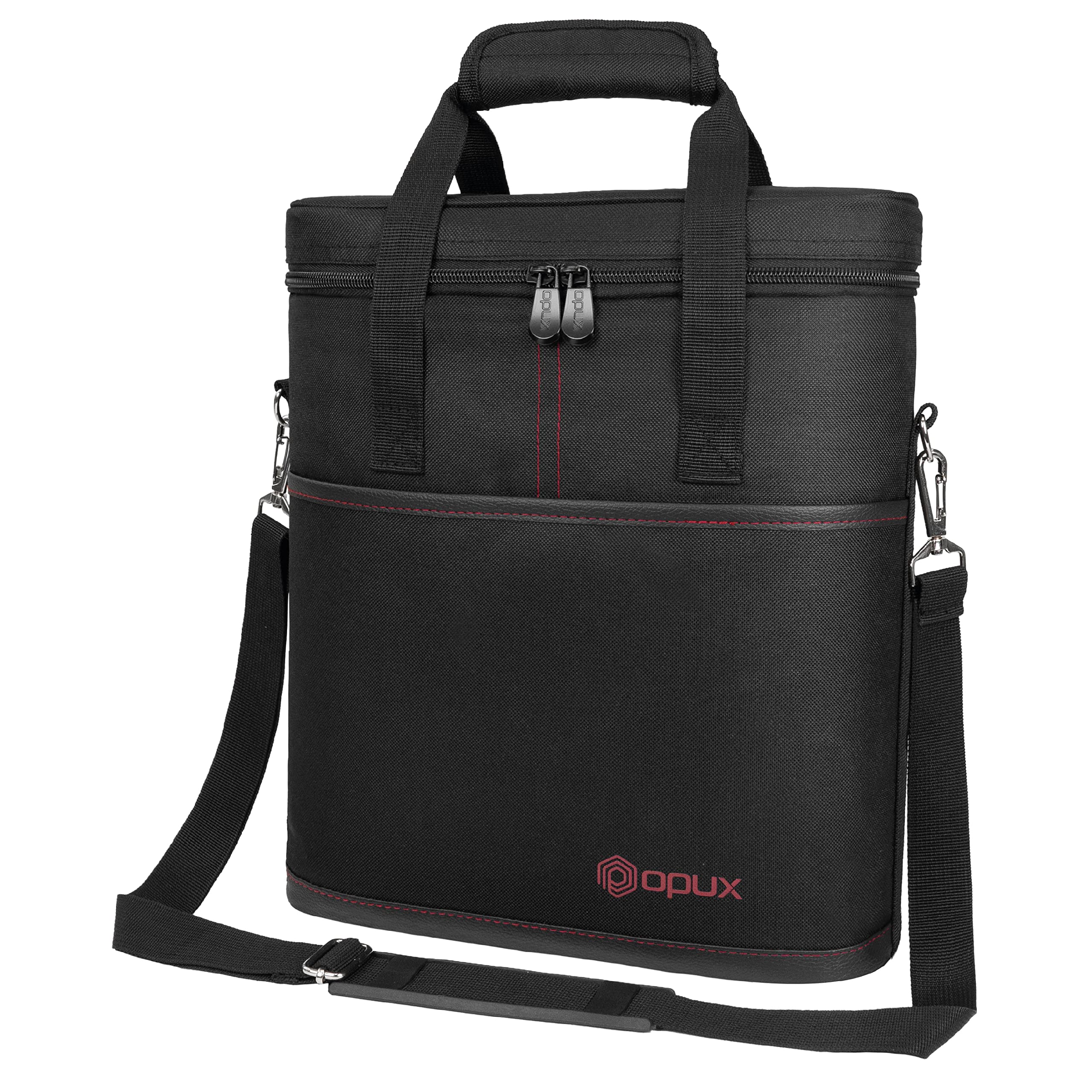 OPUX 3 Bottle Wine Carrier Tote with three-bottle capacity for on-the-go hosting.