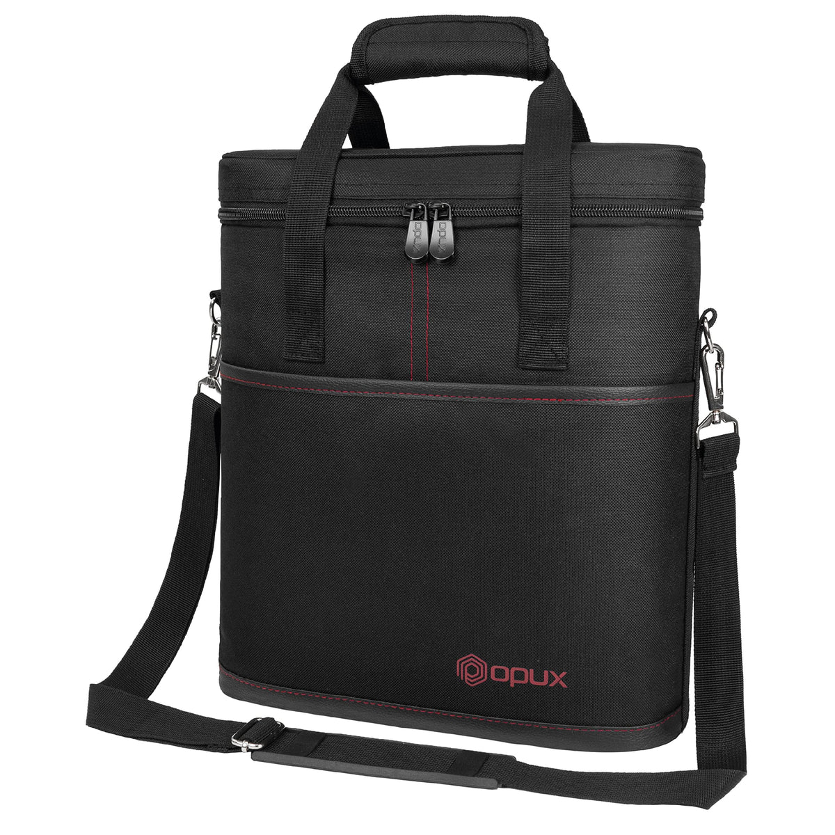 OPUX 3 Bottle Wine Carrier Tote with three-bottle capacity for on-the-go hosting.