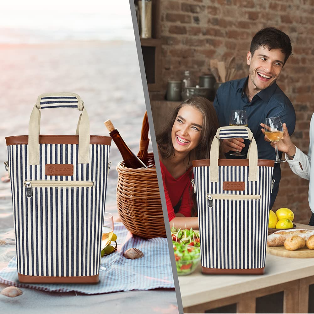 OPUX 600D polyester build delivers durable everyday wine tote.