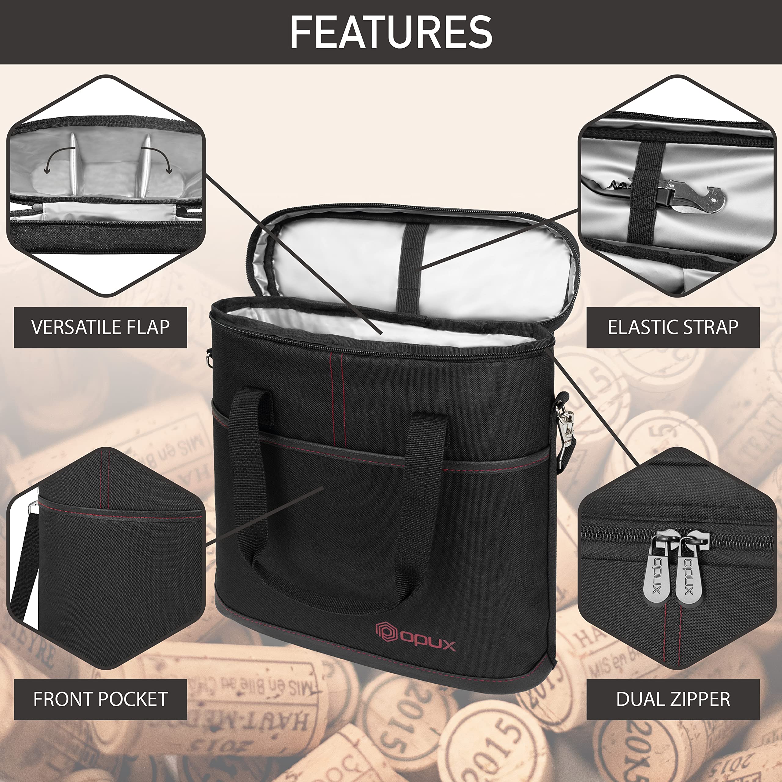OPUX black wine tote makes a stylish gift for wine lovers and hosts.