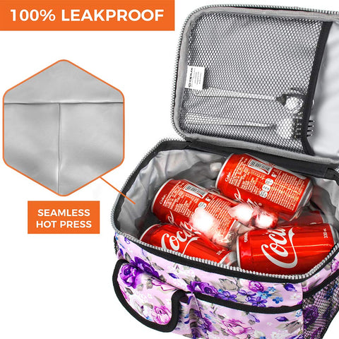 OPUX floral lunch bag ideal for work, school, or outings