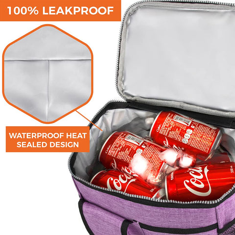 OPUX lunch bag front pocket stores utensils and napkins