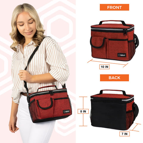 OPUX lunch bag with thick insulation preserves hot or cold meals for hours.
