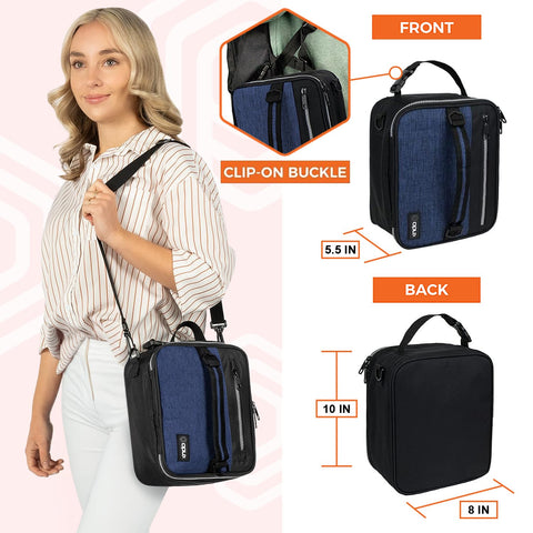 OPUX insulated lunch box back with clip-on buckle, easy to carry.