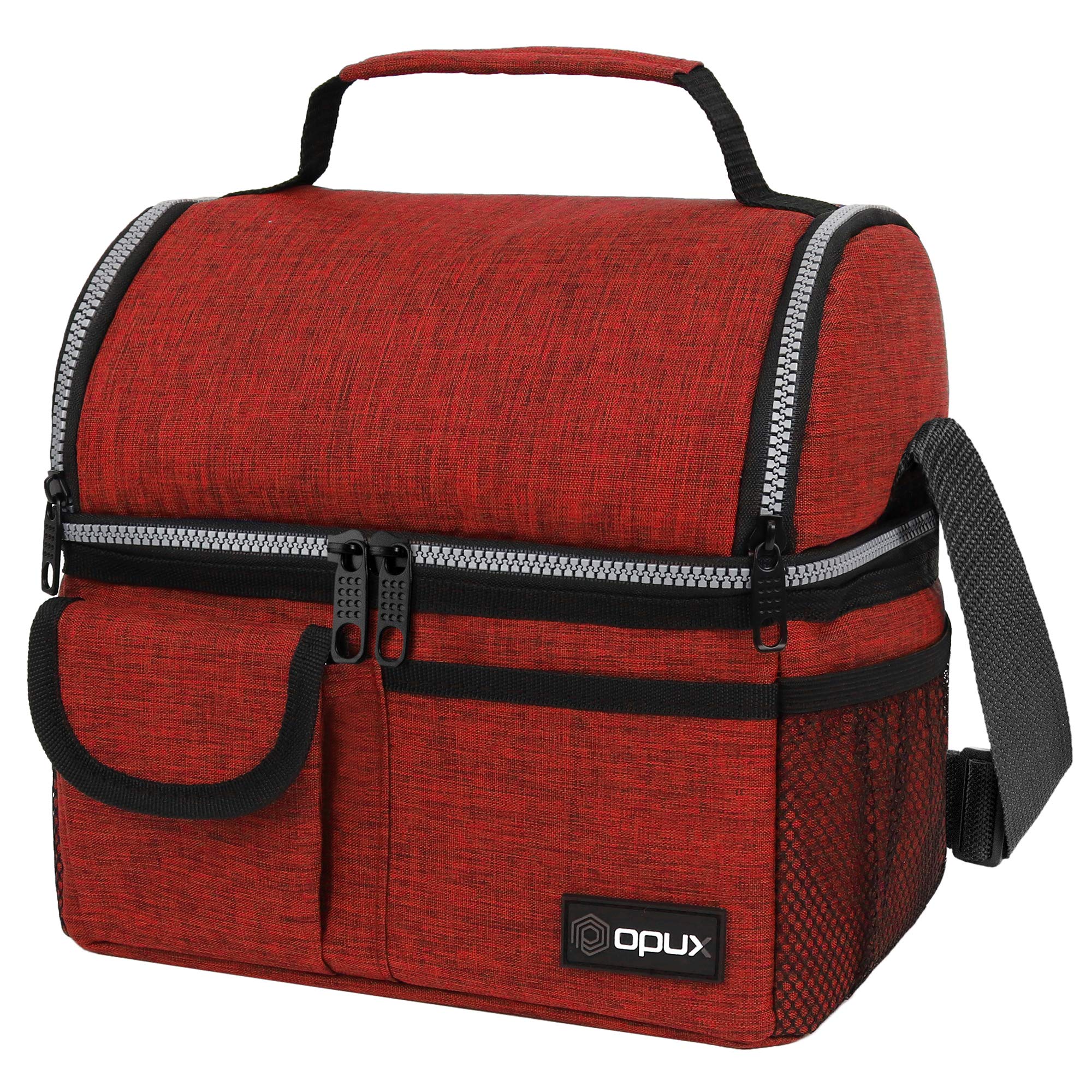 Opux lunch bag dual deck open main compartment ideal for multi item meals