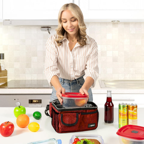 Opux lunch bag front pockets organize utensils and essentials