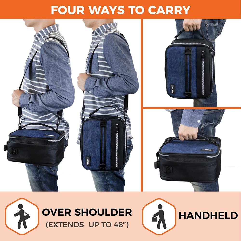 OPUX lunch bag interior mesh pocket for utensils storage.