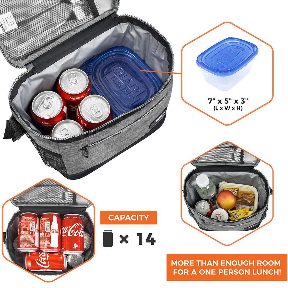opux large-capacity lunch bag fits meals and containers