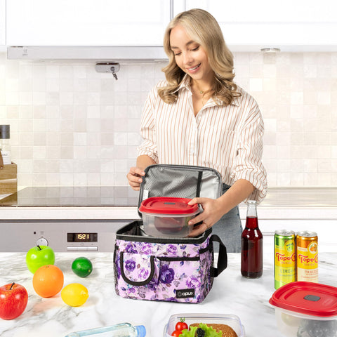 OPUX lunch bag leakproof PEVA lining keeps contents dry and clean