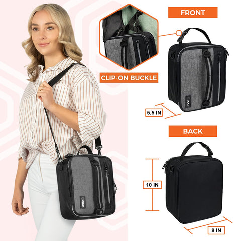 OPUX lunch box interior mesh pocket for utensils keeps essentials organized