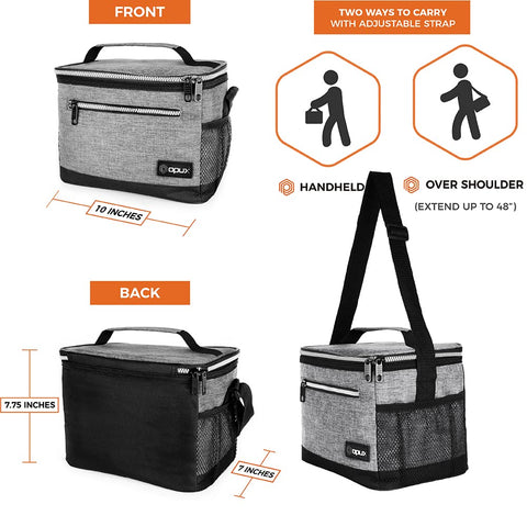 opux lunchbox showing water bottle pocket for drinks