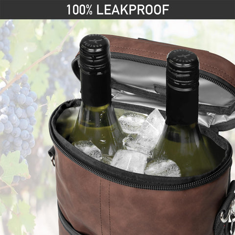 OPUX picnic wine bag chiller fits standard 750ml bottles.